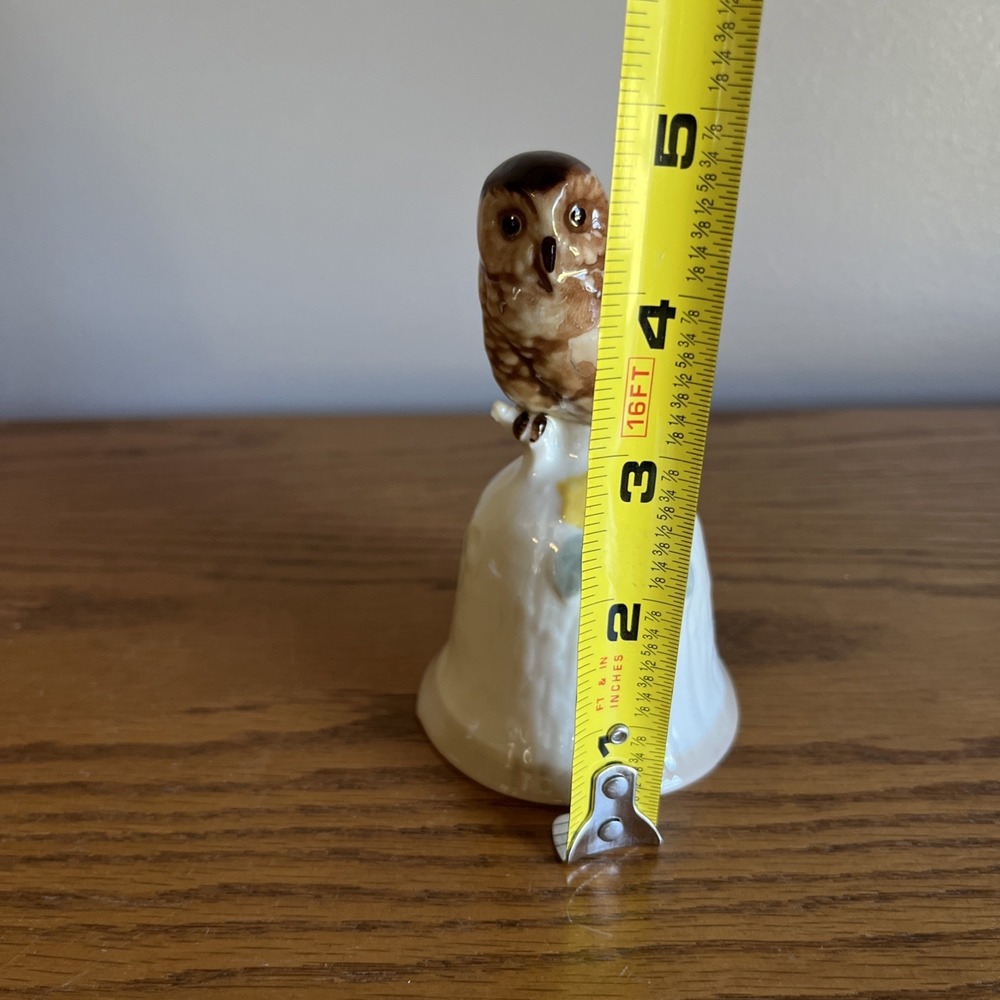 Vintage Price Products Porcelain Bell Owl Rose Made In Taiwan Glossy Finish MCM‎ - Picture 8 of 9